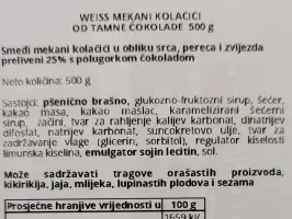 Mekani kolačići s tamnom čokoladom 500 g
