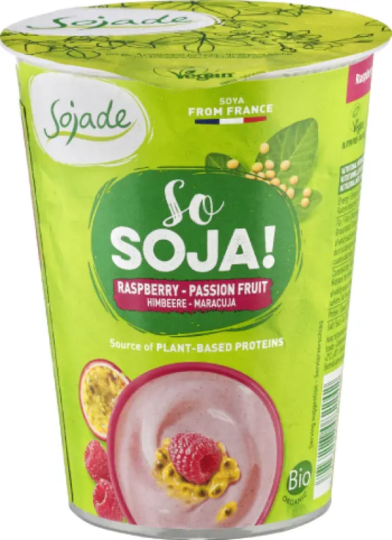 Sojade soy yogurt raspberry passion fruit 125 g