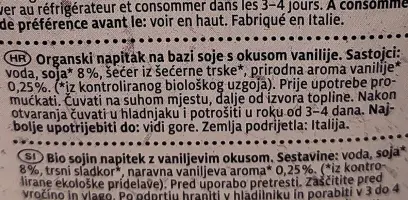 Napitak od soje vanilija 1L