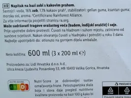 Zobeno mlijeko s kakaom 3 x 2 dl