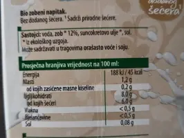 Mlijeko od zobi 1 L