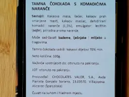 Tamna čokolada s komadićima naranče 100 g