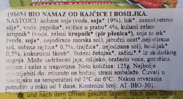 Bio namaz od rajčice i bosiljka