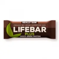 Lifebar Plus energetska pločica čokolada, zeleni protein 47 g