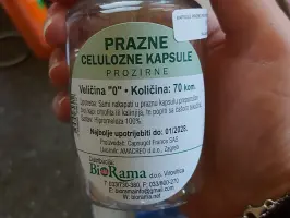 Prazne celulozne kapsule prozirne 70 kom