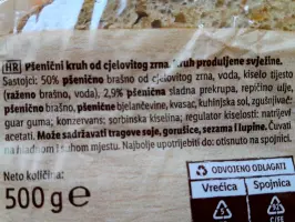 Pšenični kruh od cjelovitog zrna 500 g