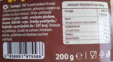 Prehrambeni kvasac 200 g