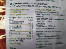 Tjestenina durum spirelli 500 g