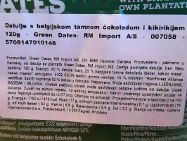 Datulje s belgijskom tamnom čokoladom i kikirikijem 120 g