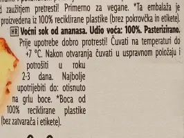 Svježi sok od ananasa 1 L